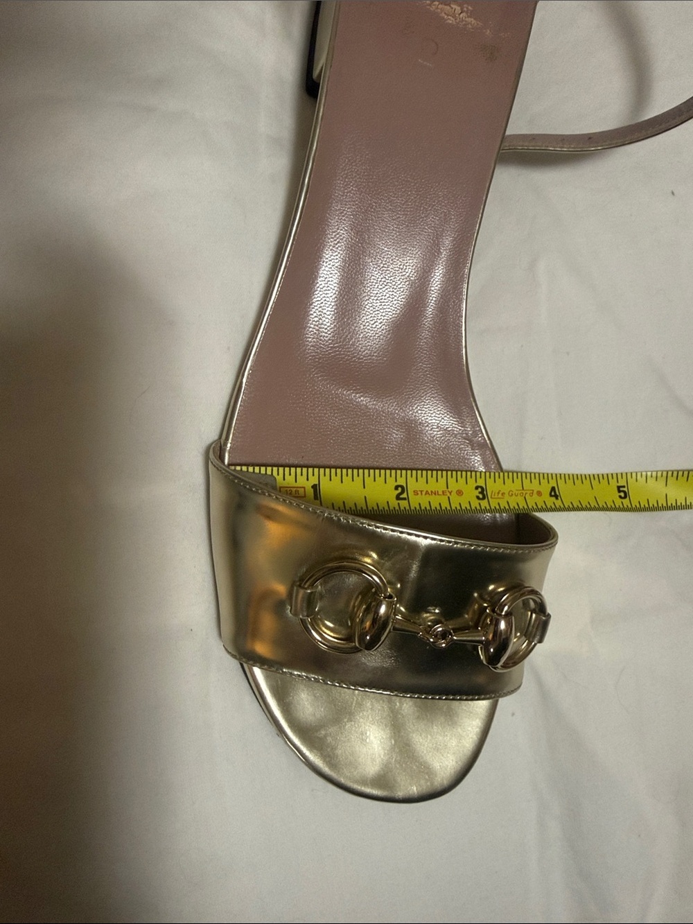 Gucci Metallic champagne Gold Slingback Sandals with Horsebit Detail. Size 39,5 - Picture 8 of 8